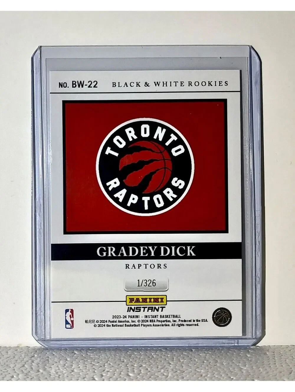 Gradey Dick 2023-24 Panini NBA #22 Black and White Rookies Card 1/326